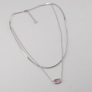 Kendra Scott Double Layer Snake Chain Tricolor Shell Necklace